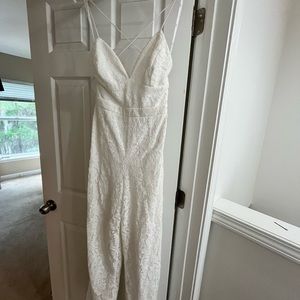 Lulus white lace jumpsuit